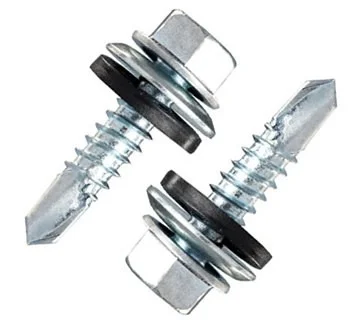 Tornillo Autoperforante cabeza Hexagonal Punta Broca Zincado con Arandela Neopreno