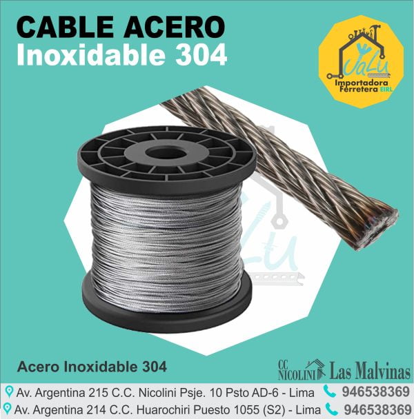 Cable de acero Inoxidable 304 6x19