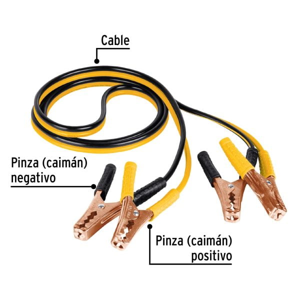 Cables pasa corriente 2.5m, 125 a, 10 awg, con funda, pretul - Imagen 4