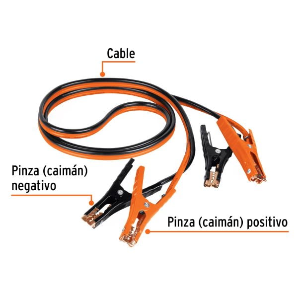 Cables pasa corriente 3 m, 225 A, 8 AWG, con funda, Truper - Imagen 4