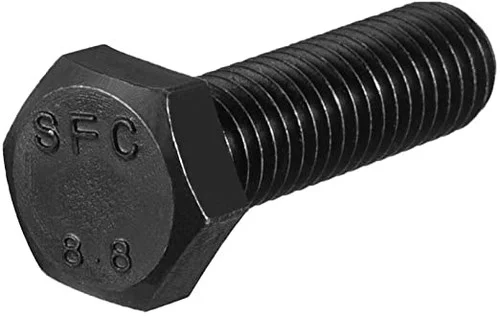 Perno Hexagonal clase 8.8 Negro Bruñido RC - Rosca Comun milimetrico