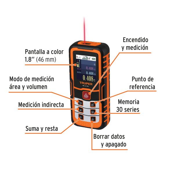 Wincha Medidor láser de distancia, 100 m - Imagen 6