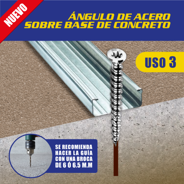 Tornillo Autorroscante Torx dentado para concreto - Aster - Imagen 5