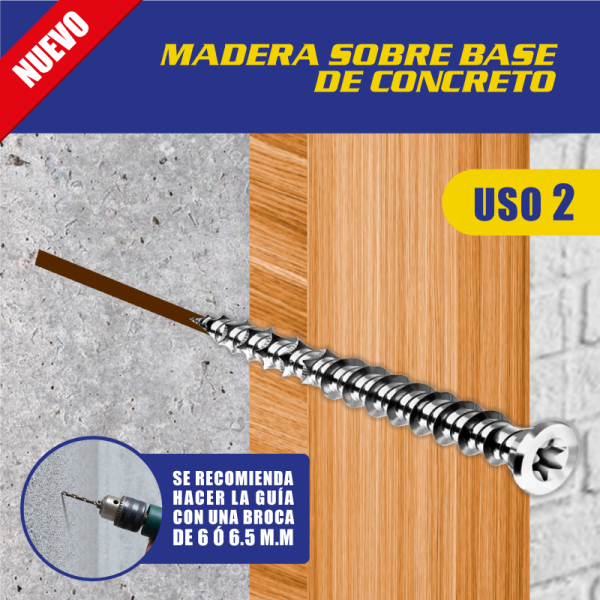 Tornillo Autorroscante Torx dentado para concreto - Aster - Imagen 4