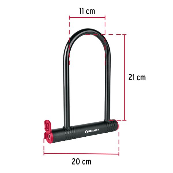 Candado rígido tipo "u" de 12 mm u lock grado 80, hermex - Imagen 5