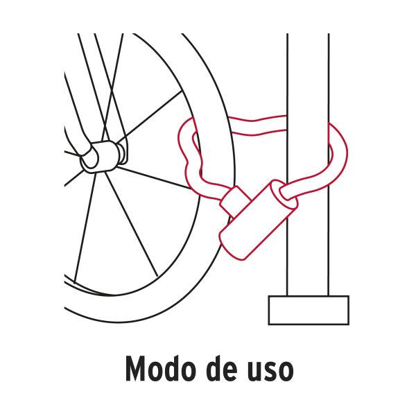 Candado con cadena grado 80 forrada de 10 mm para moto y bicicleta, Hermex - Imagen 5