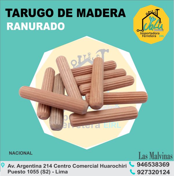 Tarugo de madera ranurado nacional