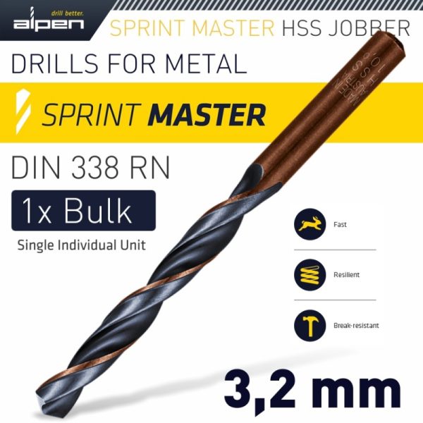 Broca espiral HSS Sprint Master DIN 338 RN - ALPEN - Imagen 10