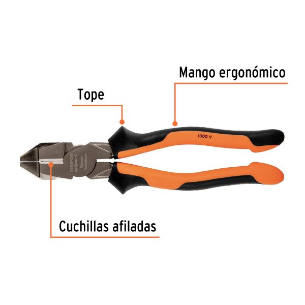 Pinza electricista uso rudo, alta palanca, Comfort Grip - TRUPER - Imagen 5