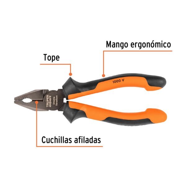 Alicate universal mango comfort grip, truper expert - Imagen 3