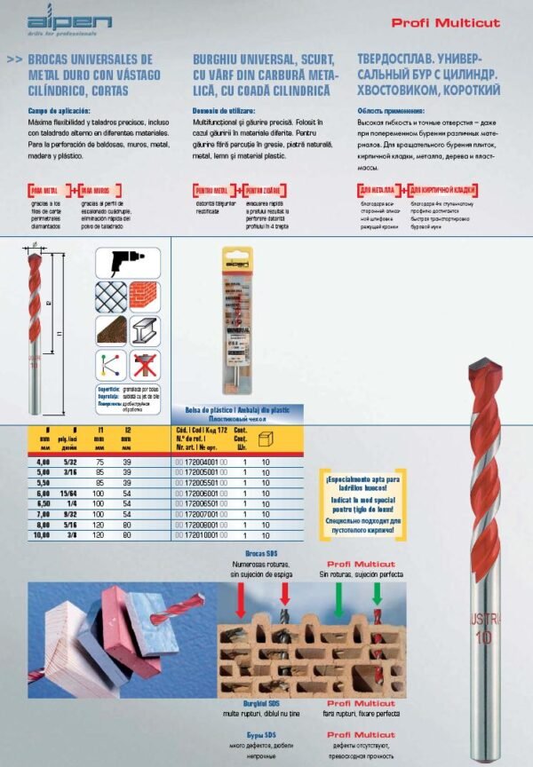 Broca espiral Multicut para multimaterial - ALPEN - Imagen 3