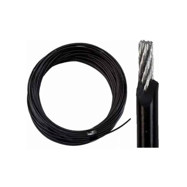 Cable GYM negro pvc 1/4" reforzado cable 4-6 acerado galvanizado para gimnasio